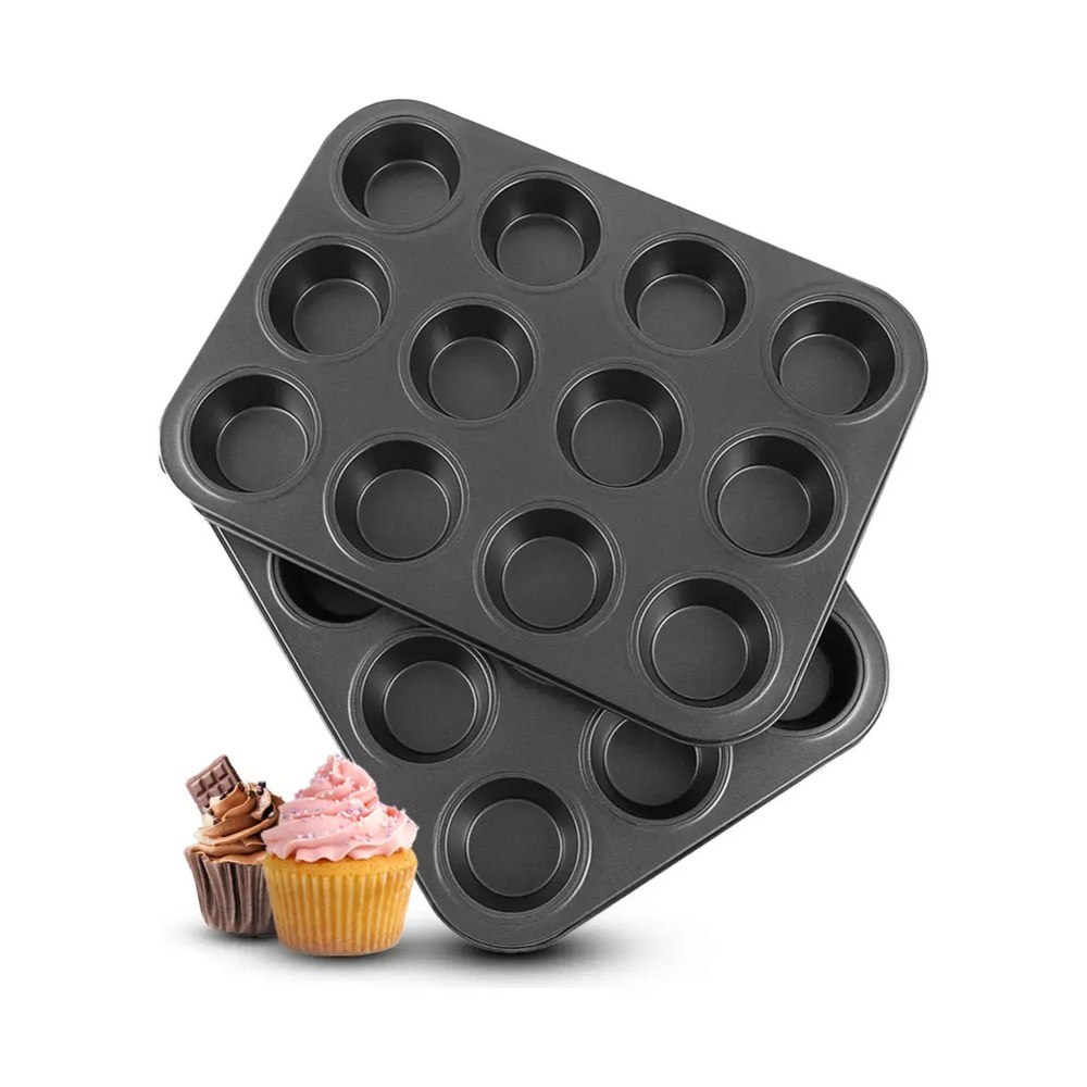 Kit 2 Formas Assadeira Antiaderente para Cupcake e Muffin