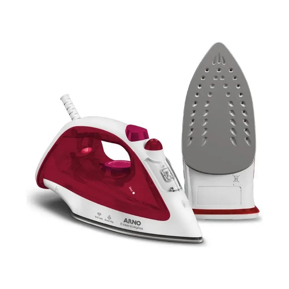 Ferro a Vapor Arno Essentialgliss Branco e Vermelho