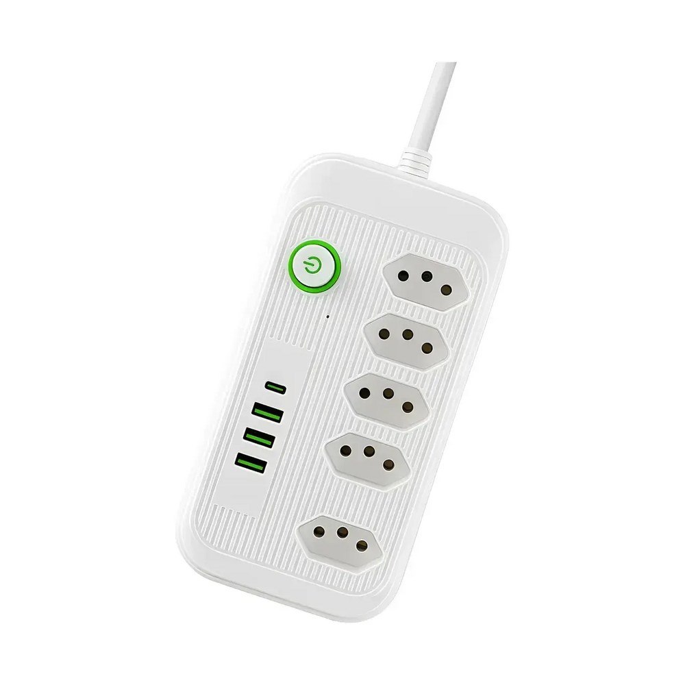 Extensão 5 Tomadas e 3 USB