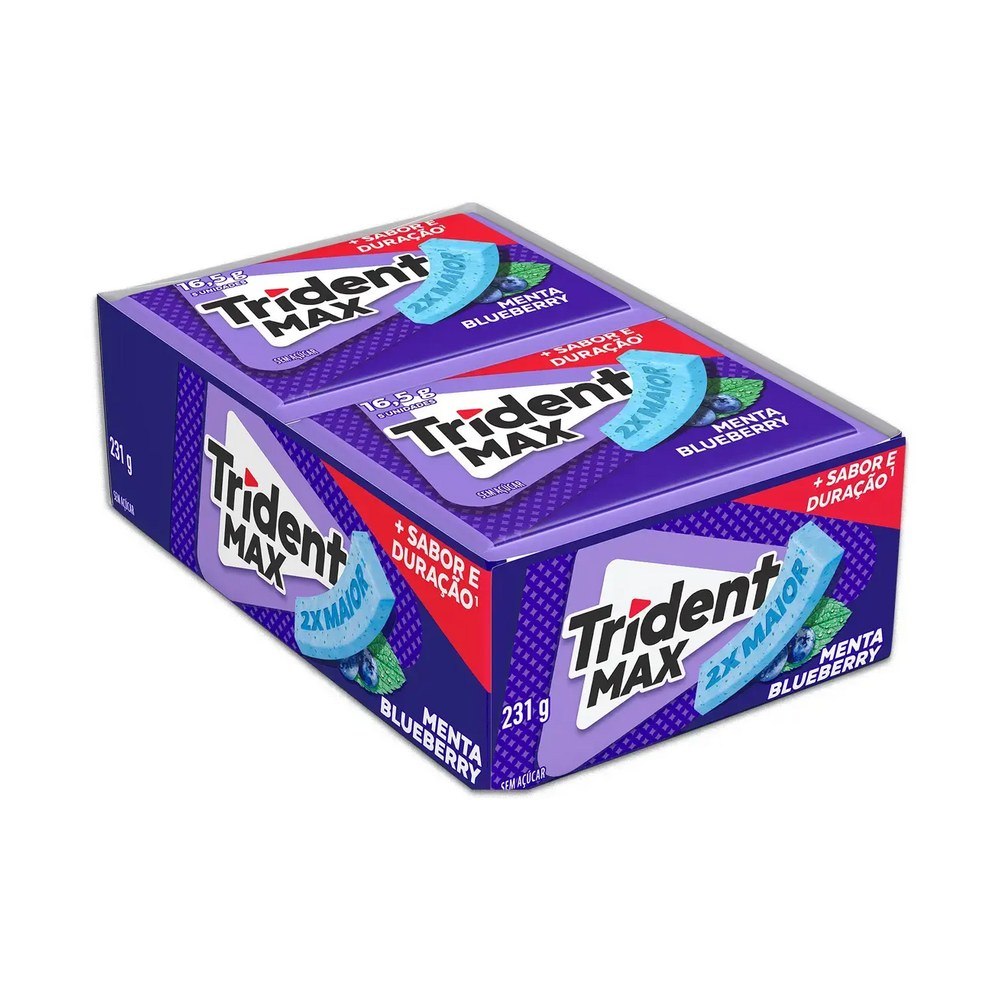 Trident Maxx Menta Blueberry Caixa 14 Unidades 231g