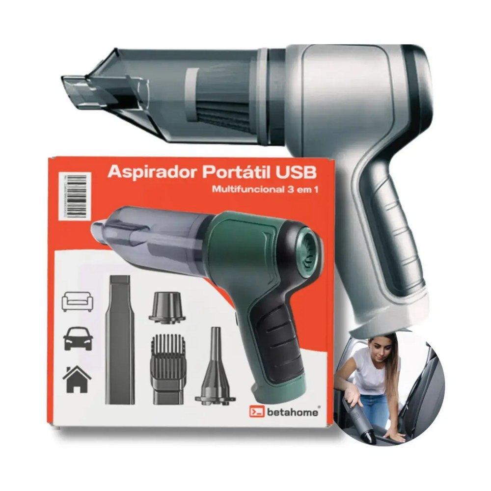 Aspirador Portátil Betahome USB Multifuncional 3 em 1