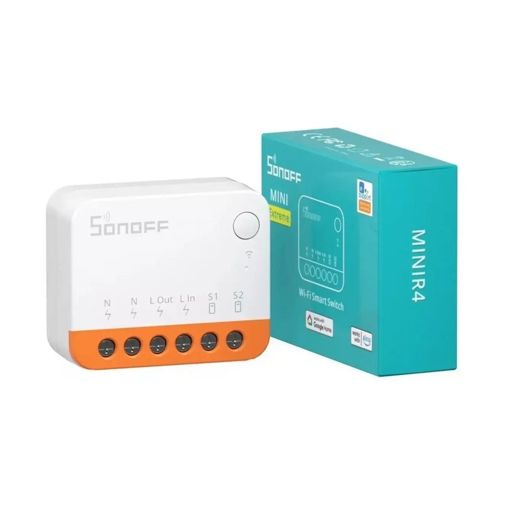 Interruptor Inteligente Relé Módulo Sonoff Minir4 Extreme 1 Canal 10a Até 2400w Mini Smart Switch Compatível Ewelink Alexa Google 110v 220v Bivolt Branco