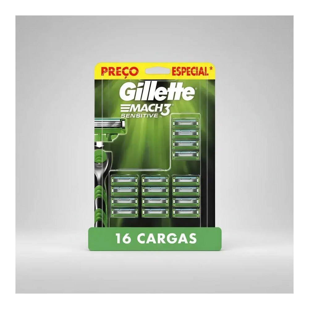 Gillette Mach3 Sensitive Com 16 Lâminas