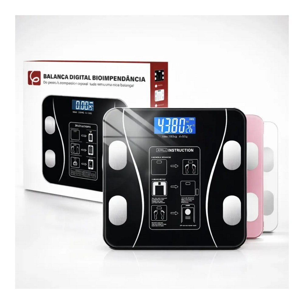 Eps-6905 Balança Epsilon Inteligente Bluetooth Com App, Lcd, Vidro Temperado, 180kg