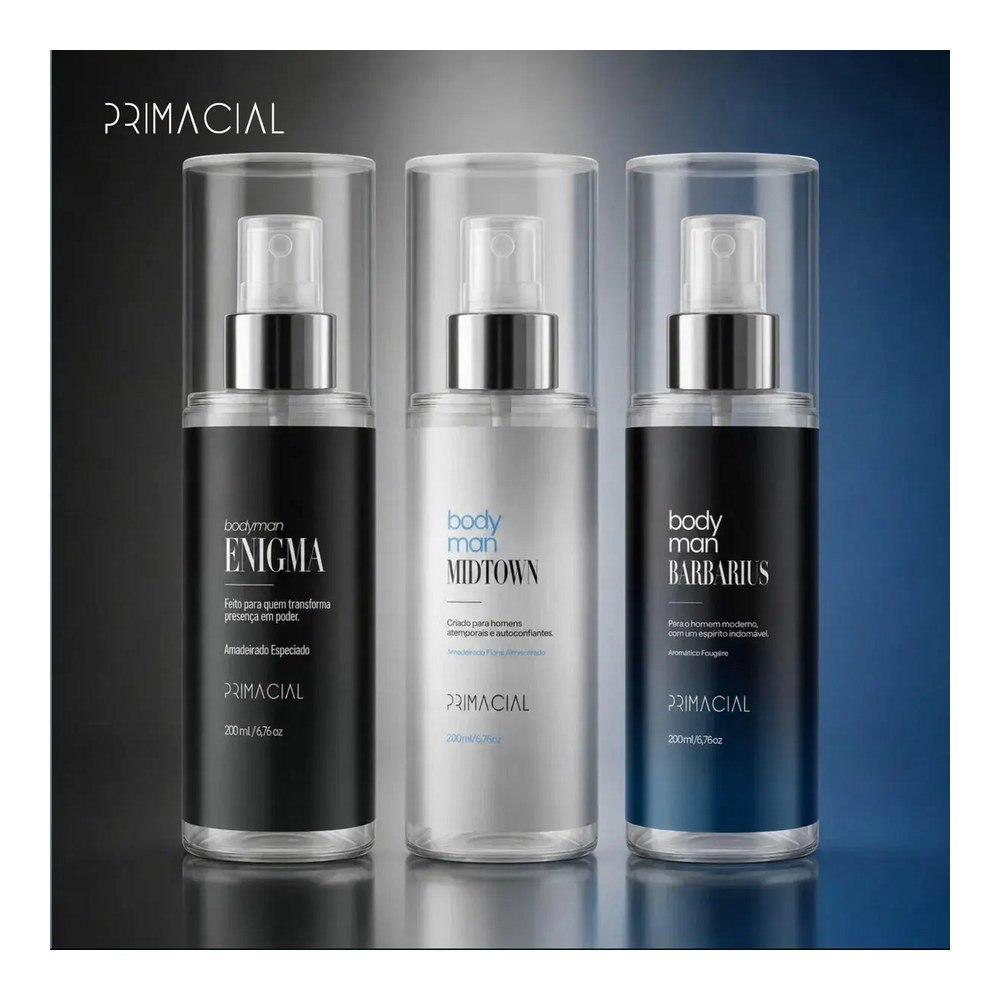 Kit Body Splash Masculino Barbarius + Enigma + Midtown 200ml