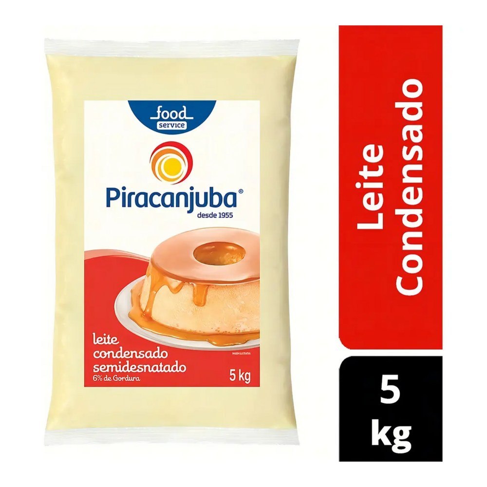Leite Condensado Semi Desnatado Piracanjuba Pacote de 5kg