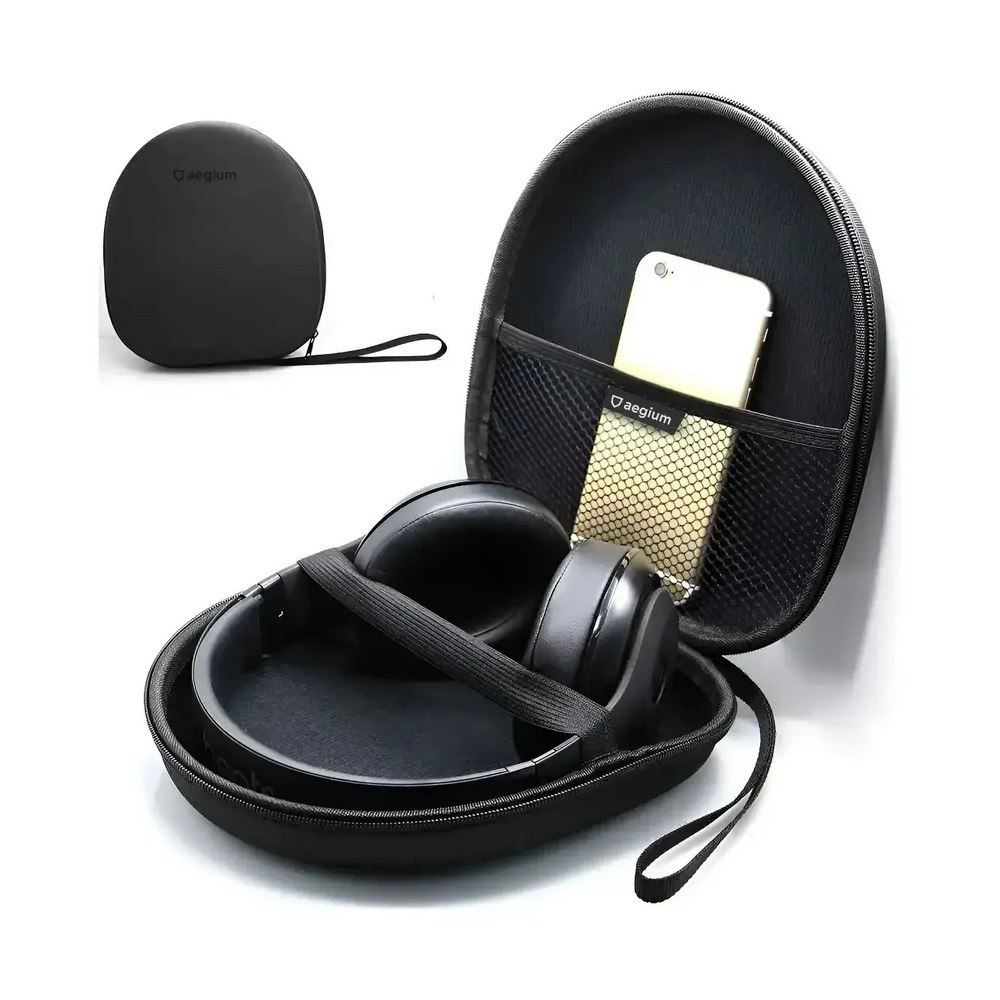 Hard Case Estojo Capa P/ Fone Headphone Headset Tipo Concha Preto