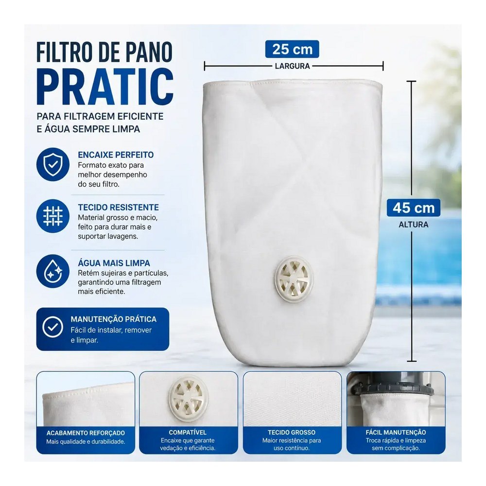 Filtro De Pano Pratic Igui Splash Para Piscina (sem Aro)
