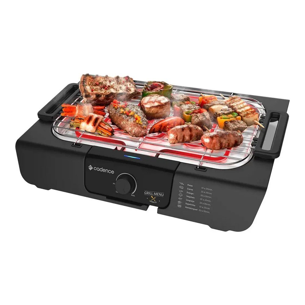 Churrasqueira Elétrica Grill Menu Grl810 Preta Cadence