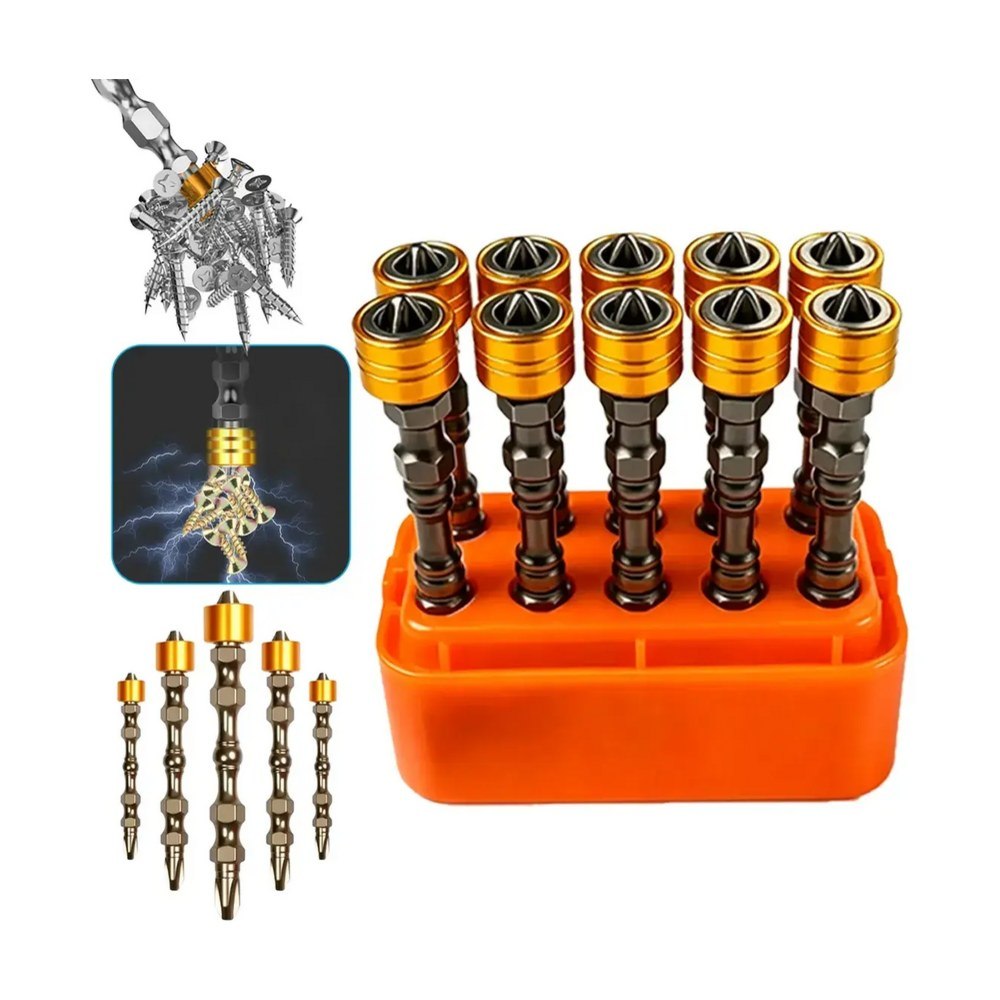 Kit 10 Bits Magnético Ponteira Philips Parafusadeira Ph2