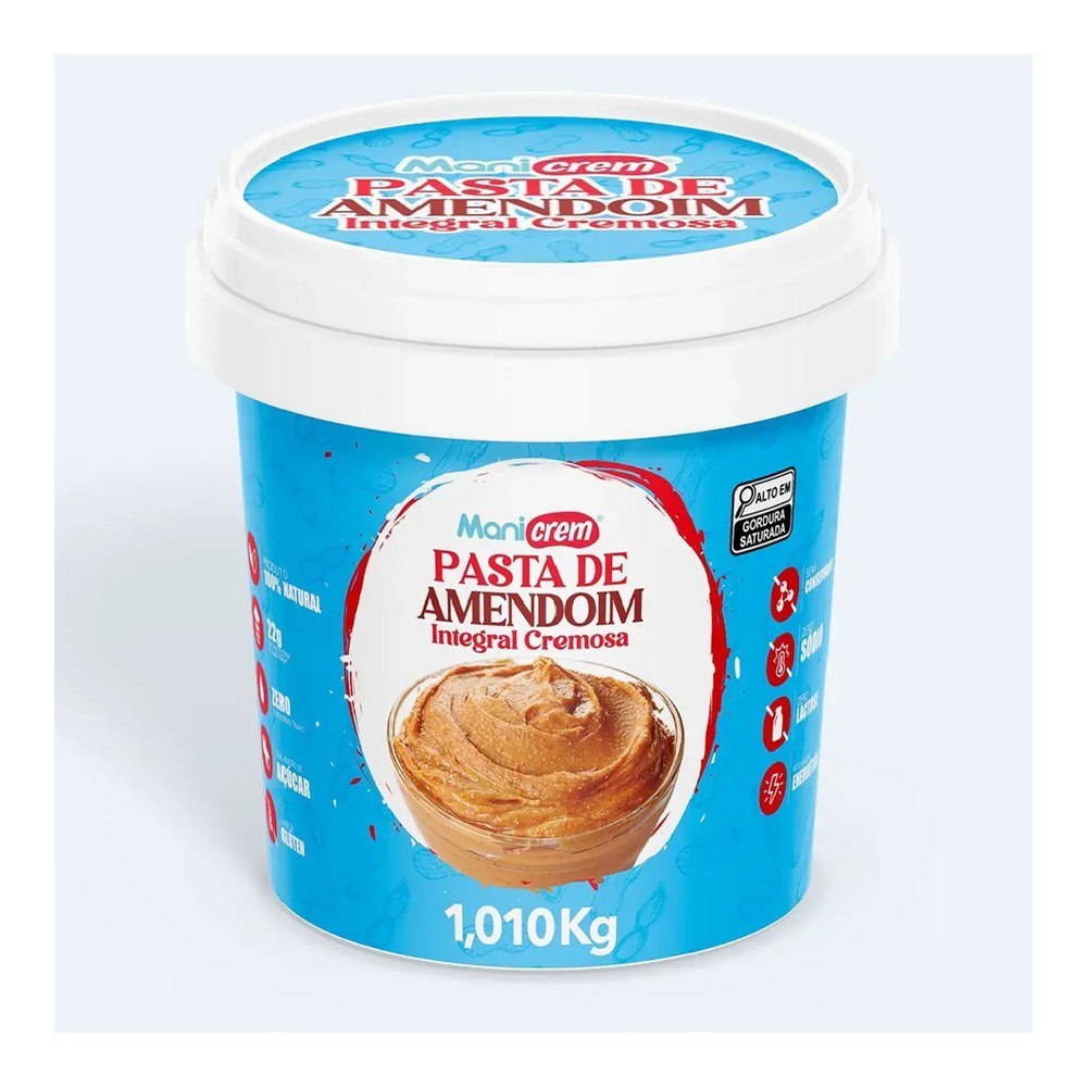 Pasta de Amendoim Manicrem Integral Cremosa Zero Açúcar 1 kg