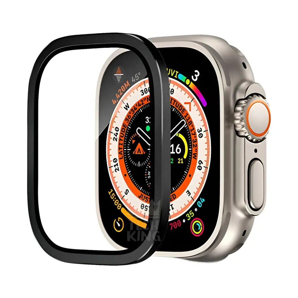 Pelicula Para Apple Watch Ultra 49mm Vidro 3d Borda Metalica