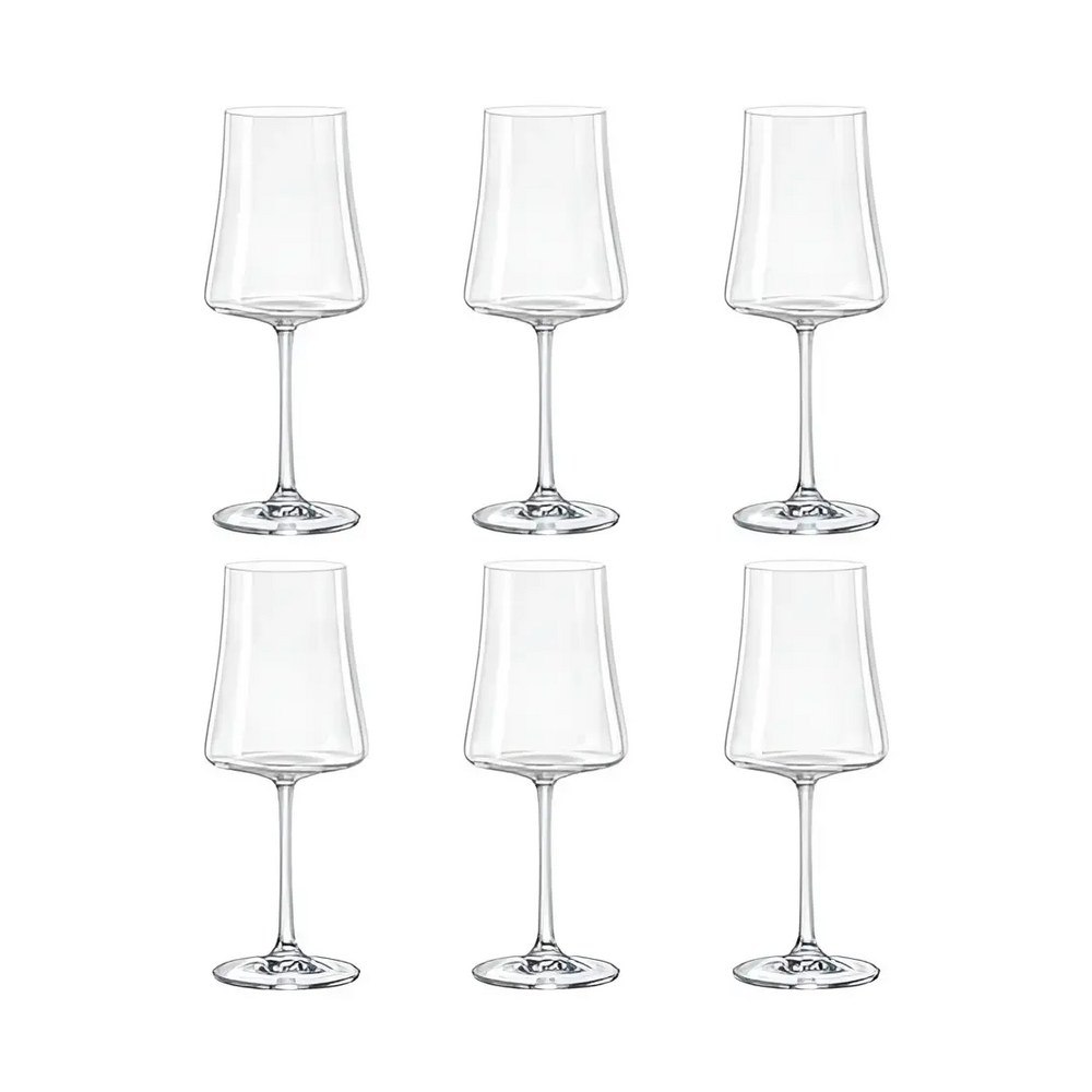 6 taças de cristal vinho branco 360ml xtra bohemia crystal