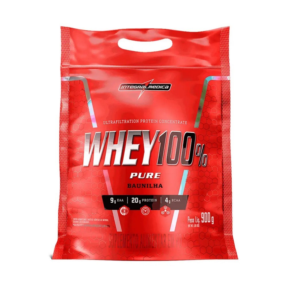 Proteína Integralmédica Whey 100% Pure Baunilha 900g