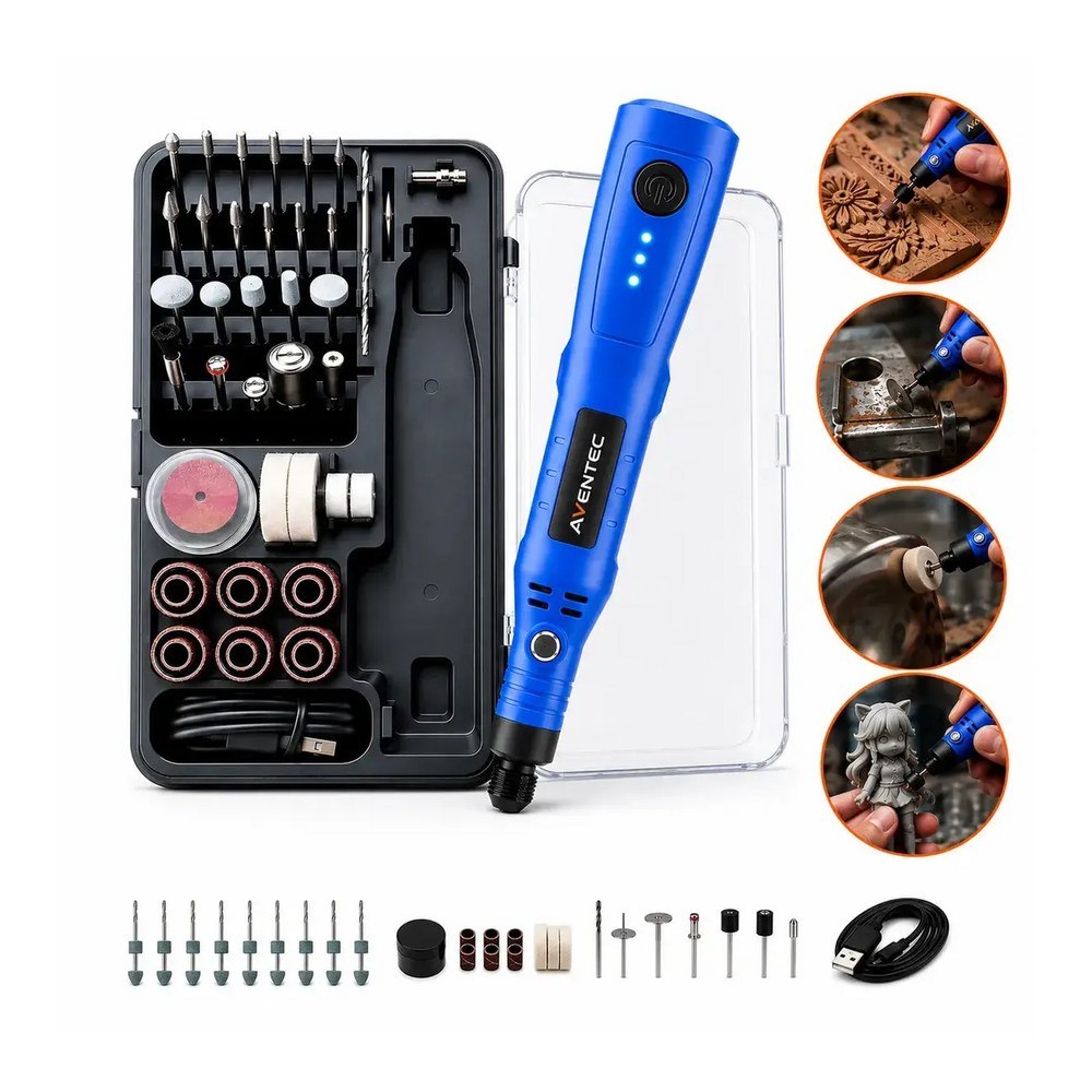 Mini Retífica Portátil Kit 76 em 1 Sem Fio