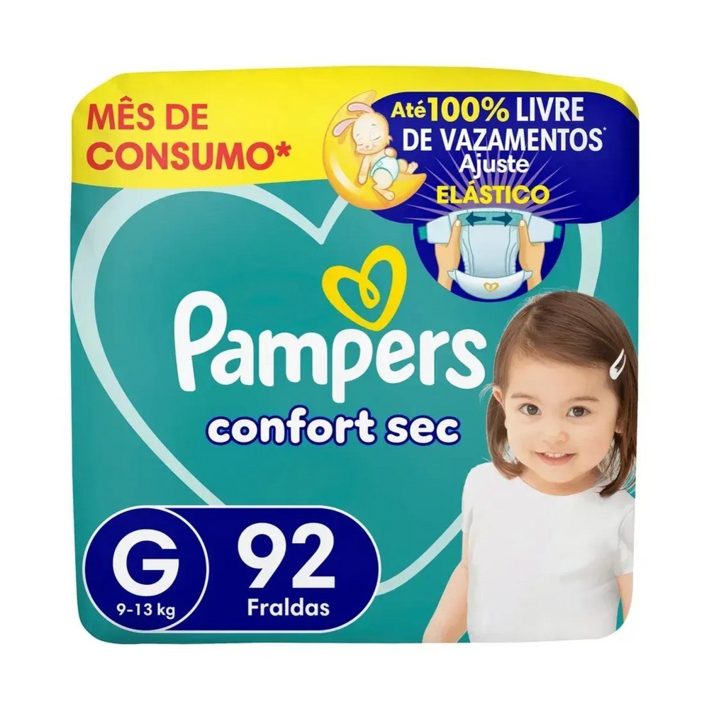 Fralda Pampers Confort Sec Tamanho G, 92 Un