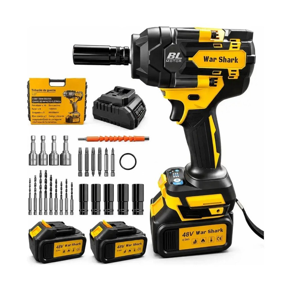 Chave de Impacto Parafusadeira War Shark 1500 N.m