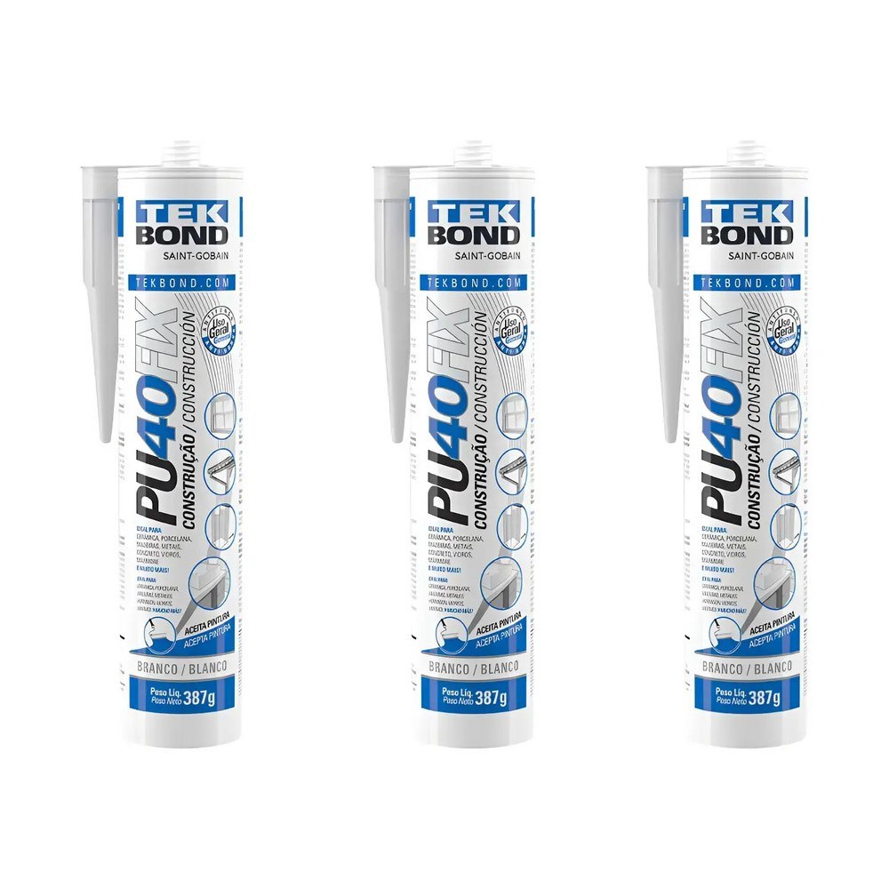 Adesivo Pu 40 Fix 387g/280ml Tekbond Kit C/ 03un.